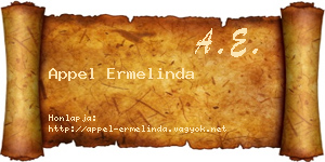Appel Ermelinda névjegykártya